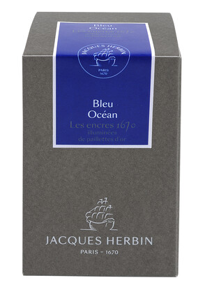 Jacques Herbin 1670 Collection Prestige Writing Ink 50ml- Bleu Ocean (Ocean Blue)