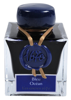 Jacques Herbin 1670 Collection Prestige Writing Ink 50ml- Bleu Ocean (Ocean Blue)