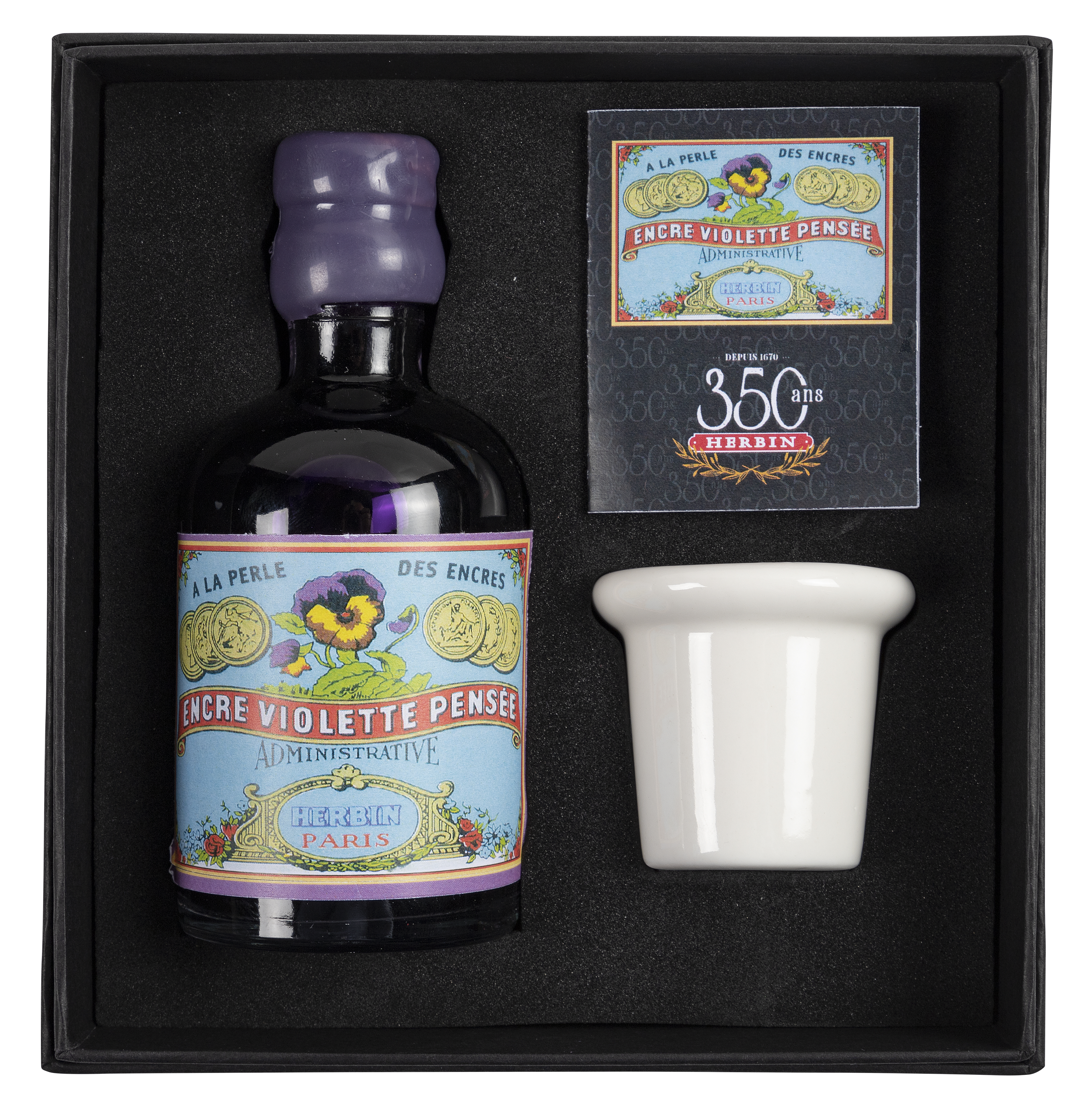 Jacques Herbin 350th Anniversary Prestige Writing Ink Set - Violet Pansy