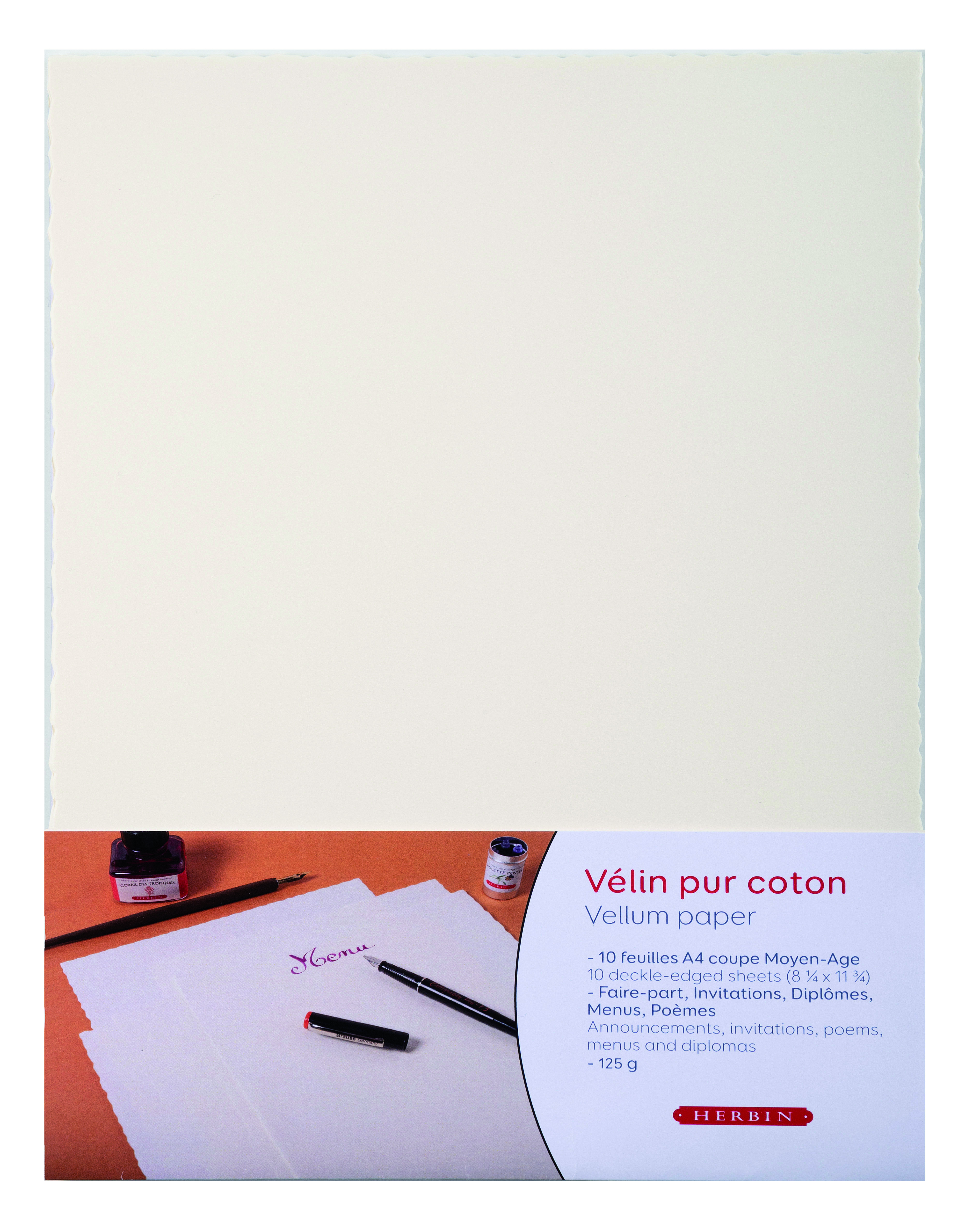 Jacques Herbin Traditonal Vellum 100% Cotton A4 Pack 10