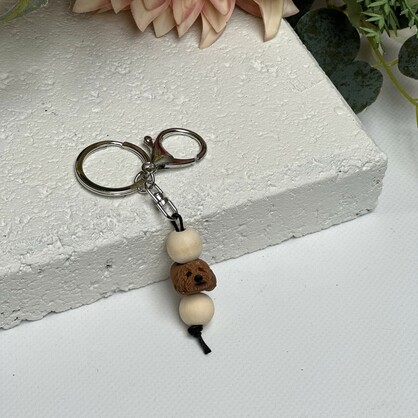 Cavoodle keyring - handmade polymer clay cavoodle keychain