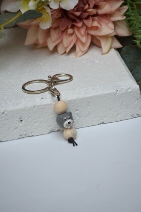 Schnauzer keyring - handmade mini schnauzer keychain
