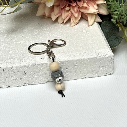 Schnauzer keyring - handmade mini schnauzer keychain