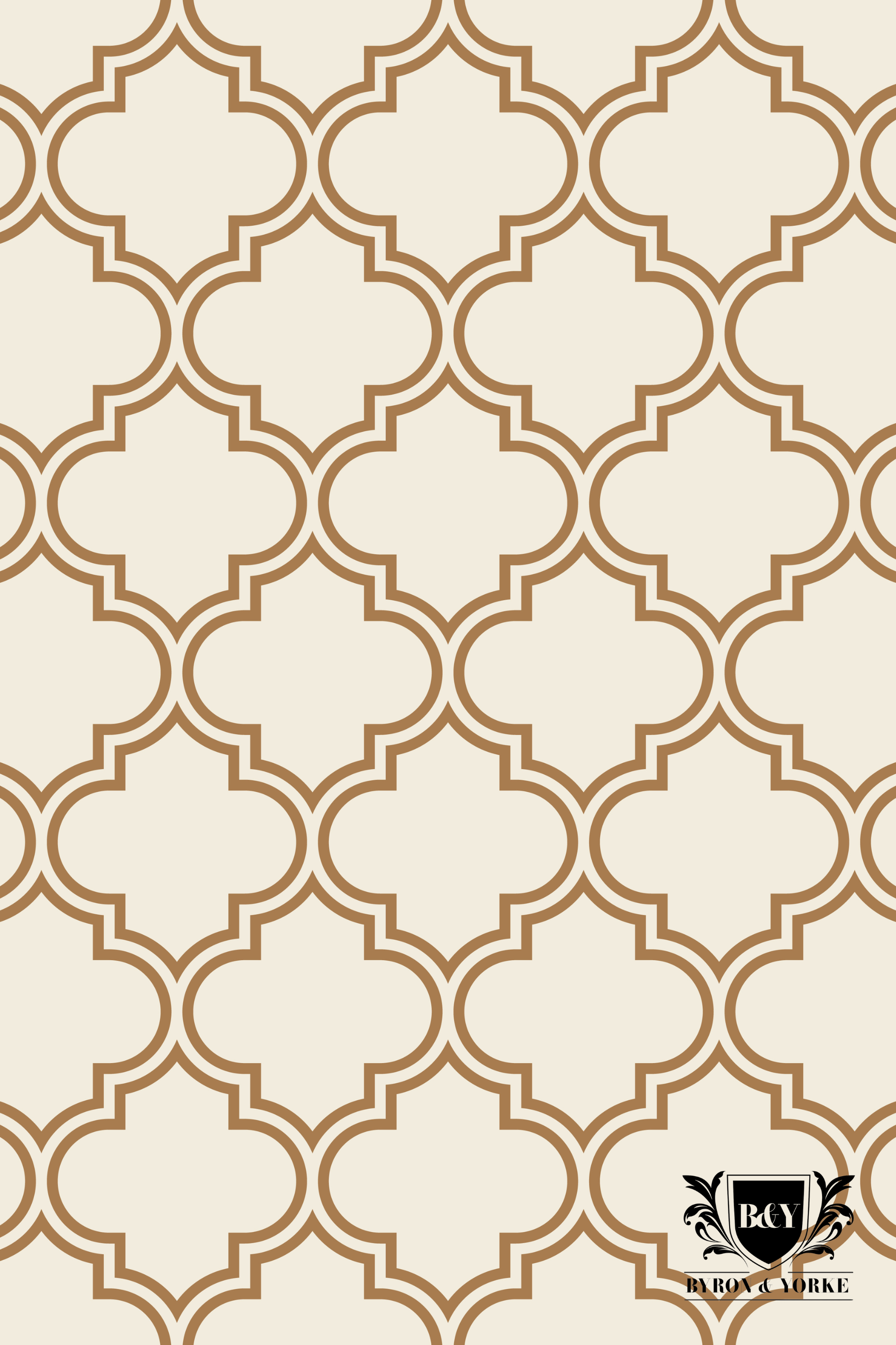 Giftboxed Microfibre Tea Towel Gold Quatrefoil