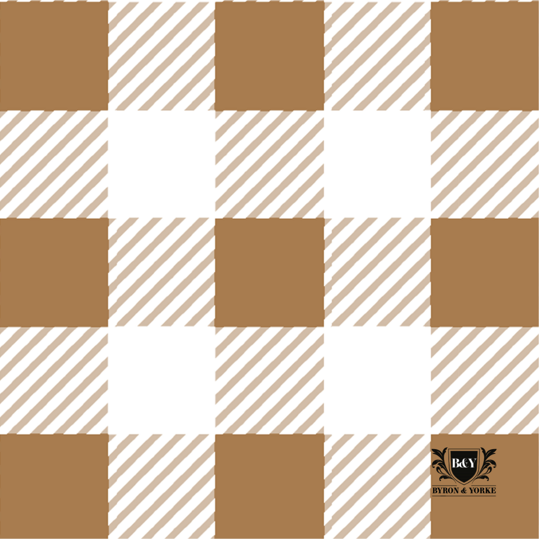Gold Gingham Cocktail Napkin