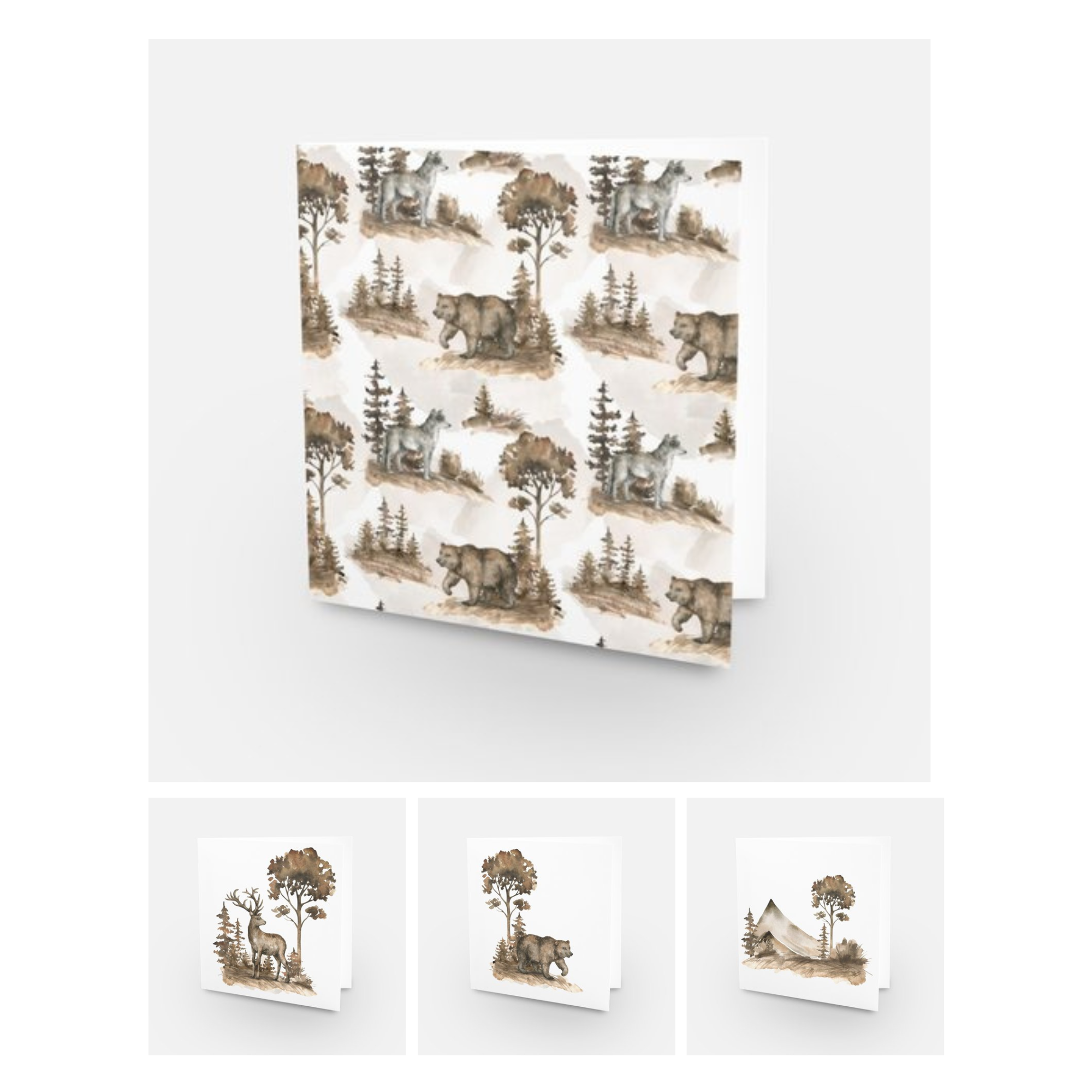 B&Y In The Woods Card Set of 4