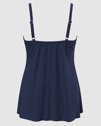 Rock Solid Marina Draped Underwire Tankini Top in Midnight in Midnight