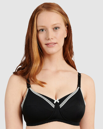 New Caresse Soft Microfibre Wireless Nursing Bra in Black