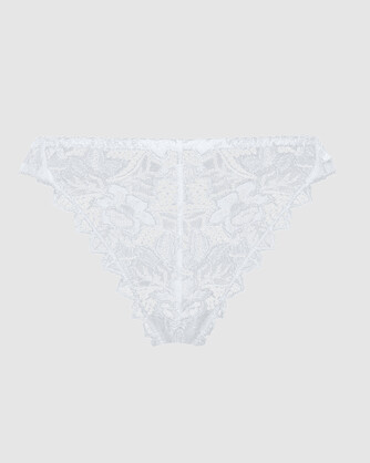 Arum Low Rise Scalloped Lace Thong in White