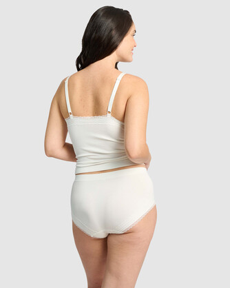 Agathe Ribbed Full Coverage Shorty Underwear in Ivory