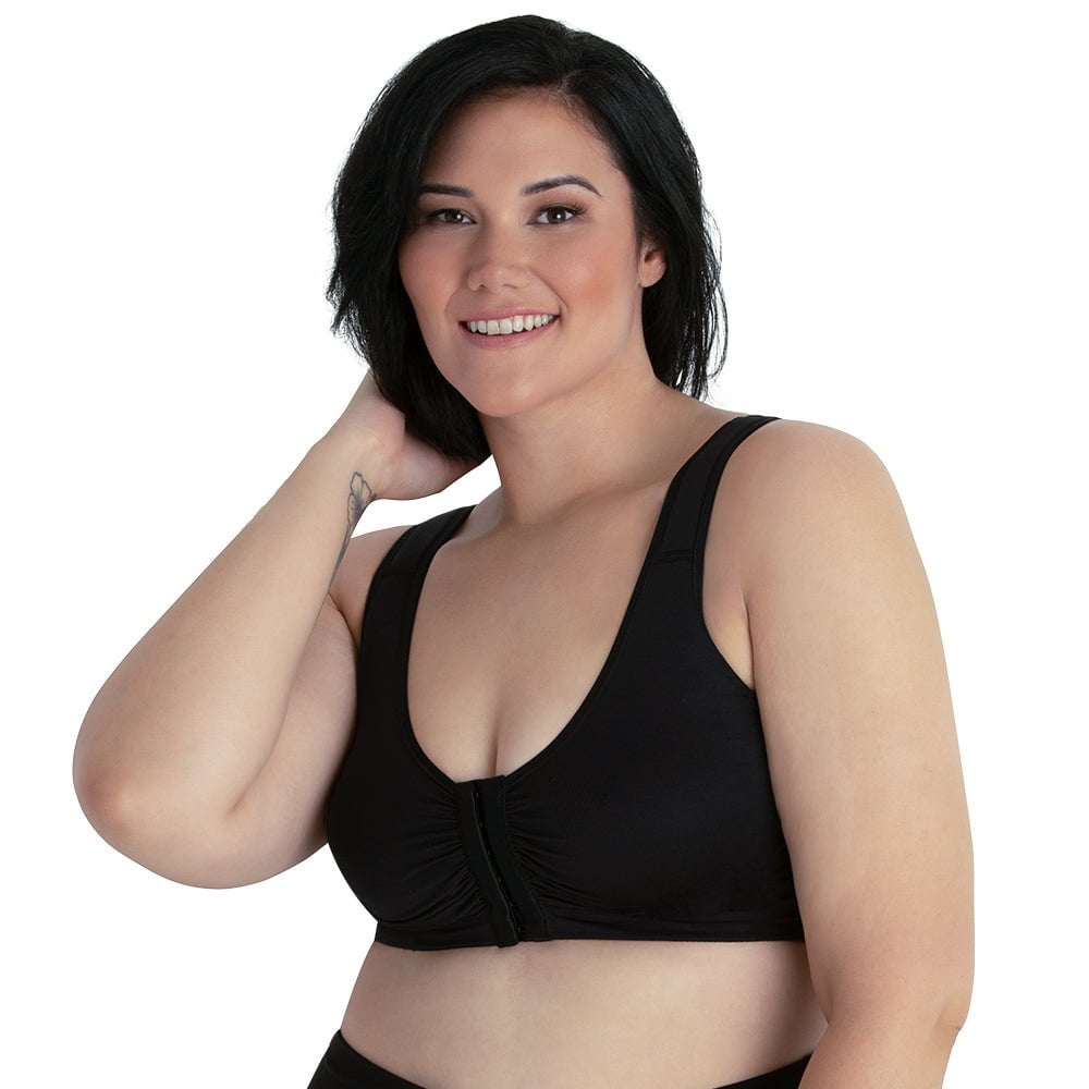 Laurel Wirefree Front Close Comfort Bra in Black