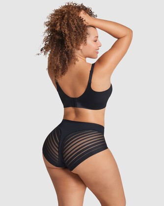 Lace Stripe Undetectable Seamless Shaping Brief In Black