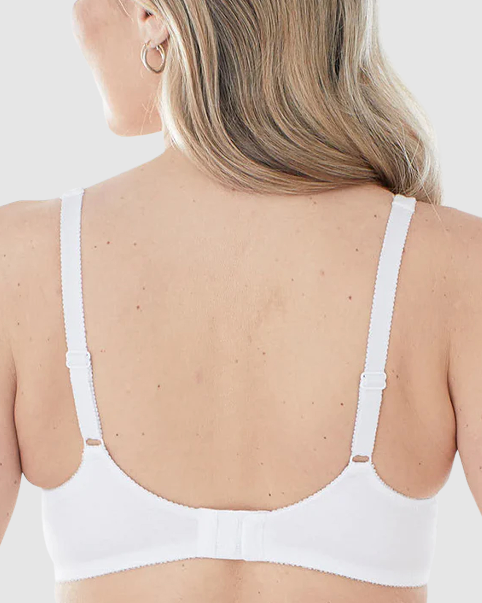 Satin Trim Wirefree Unlined Cotton Bra in White