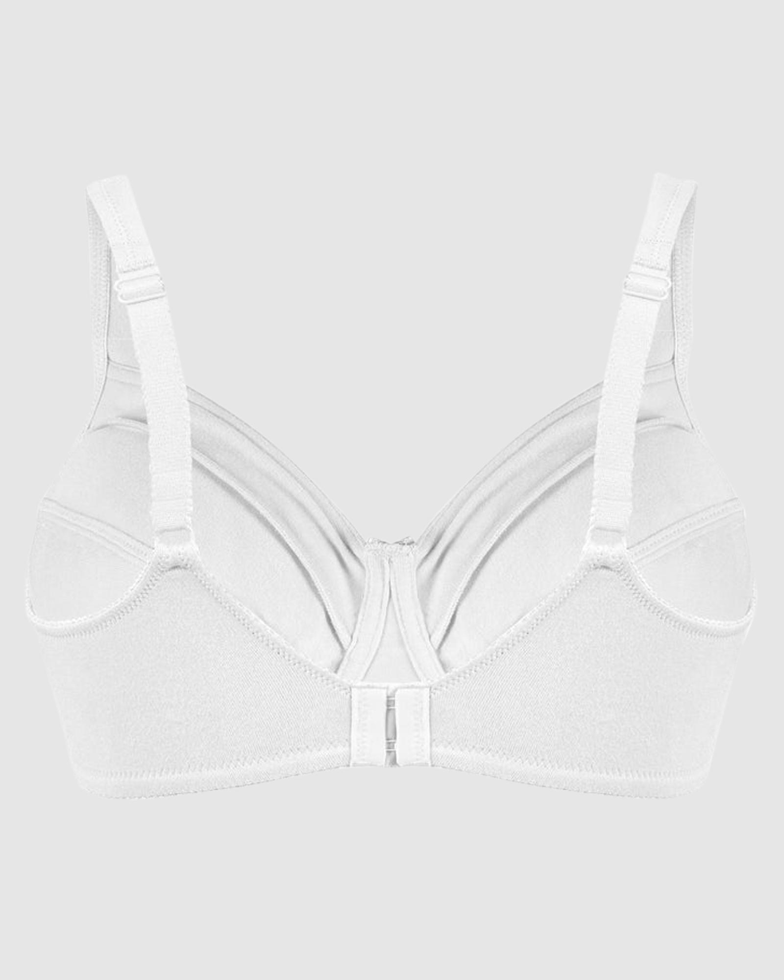 Satin Trim Wirefree Unlined Cotton Bra in White