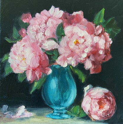 Pink Peonies Premium Greeting Card