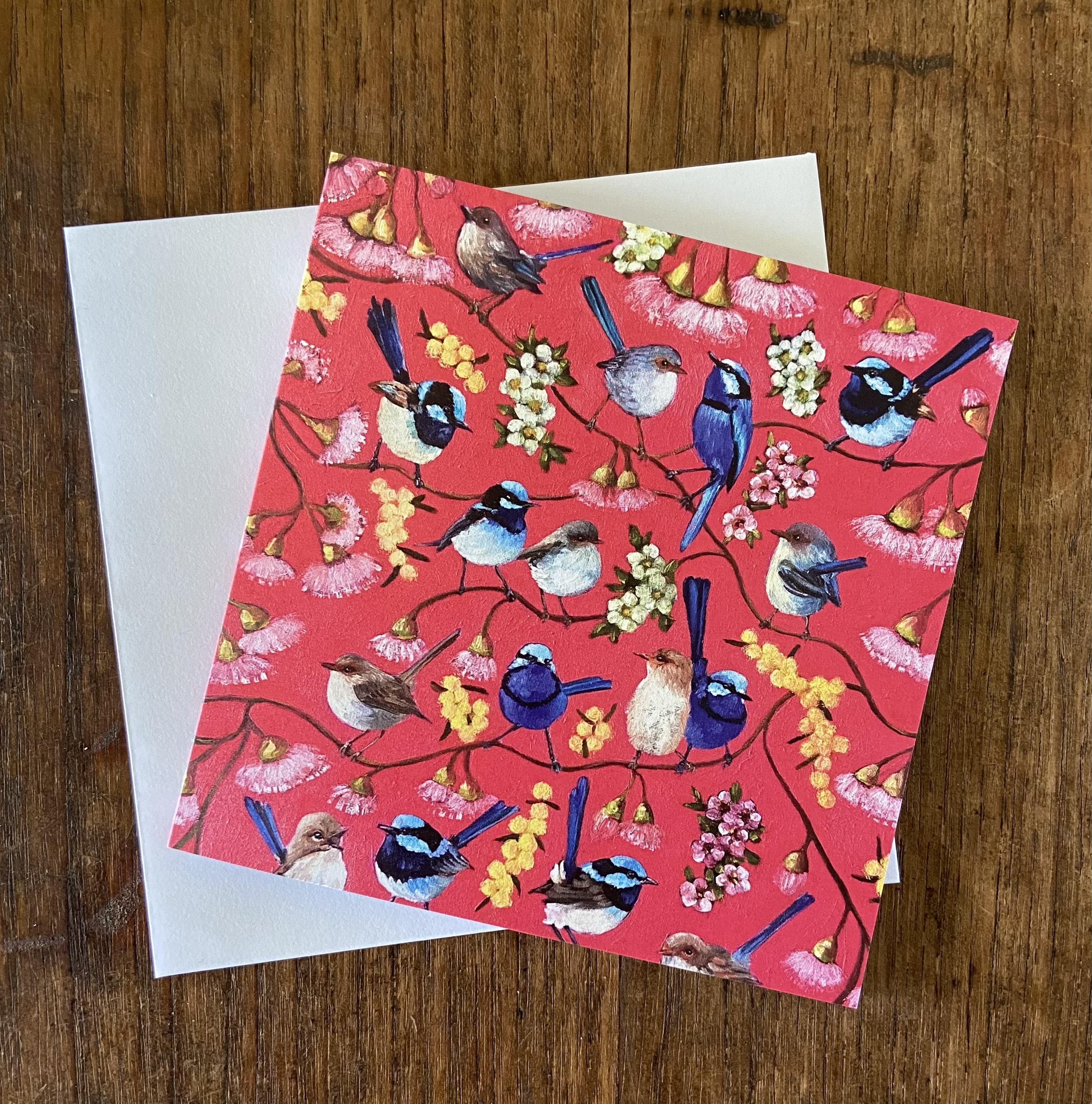 Rosy Wrens Premium Greeting Card