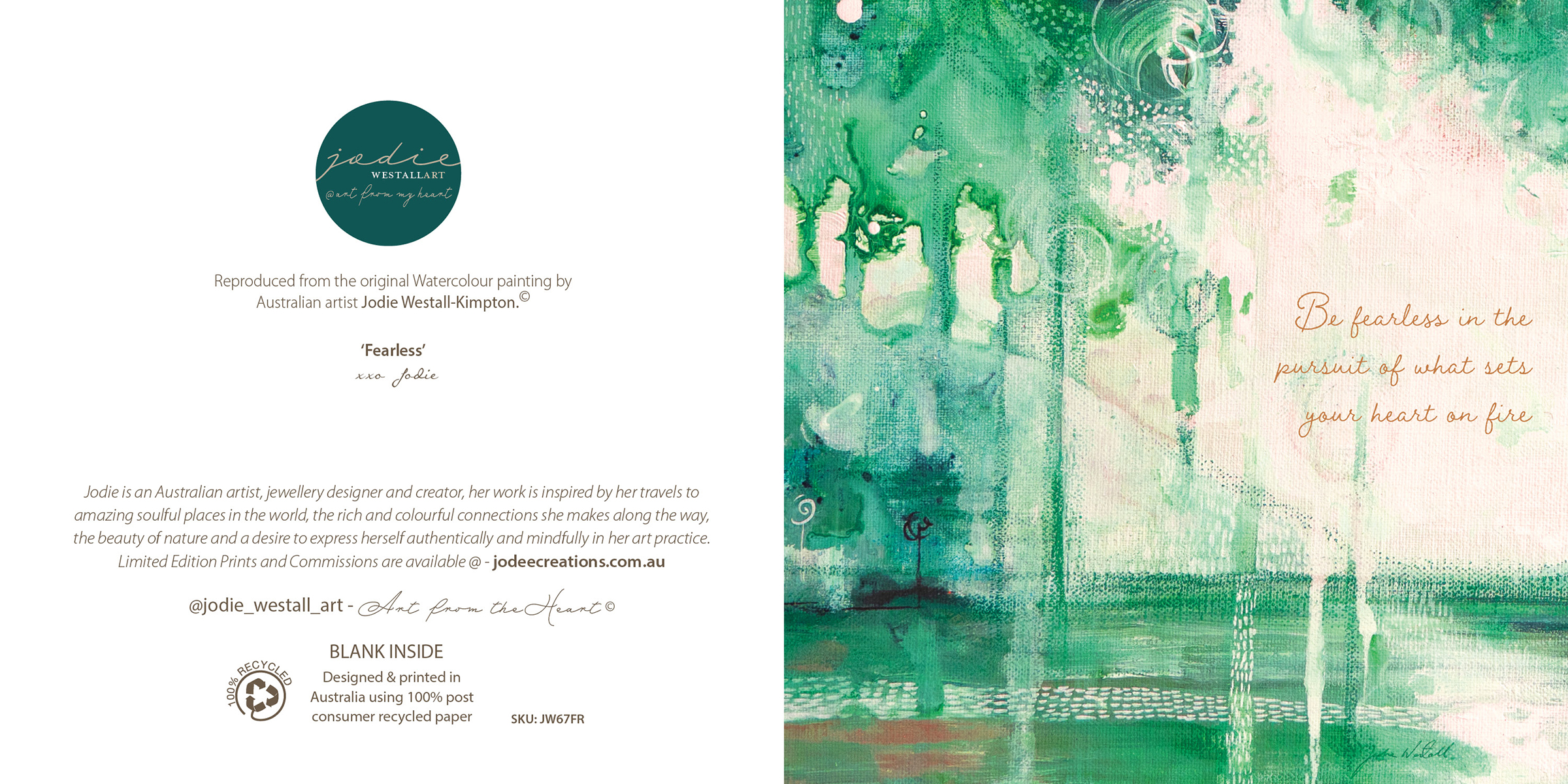 Fearless - Greeting Card Jodie Westall