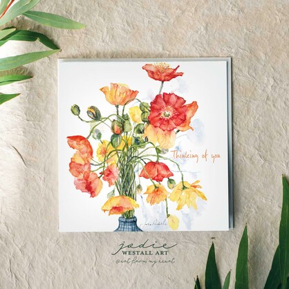 'Poppy of Colour' - Thinking of you Card