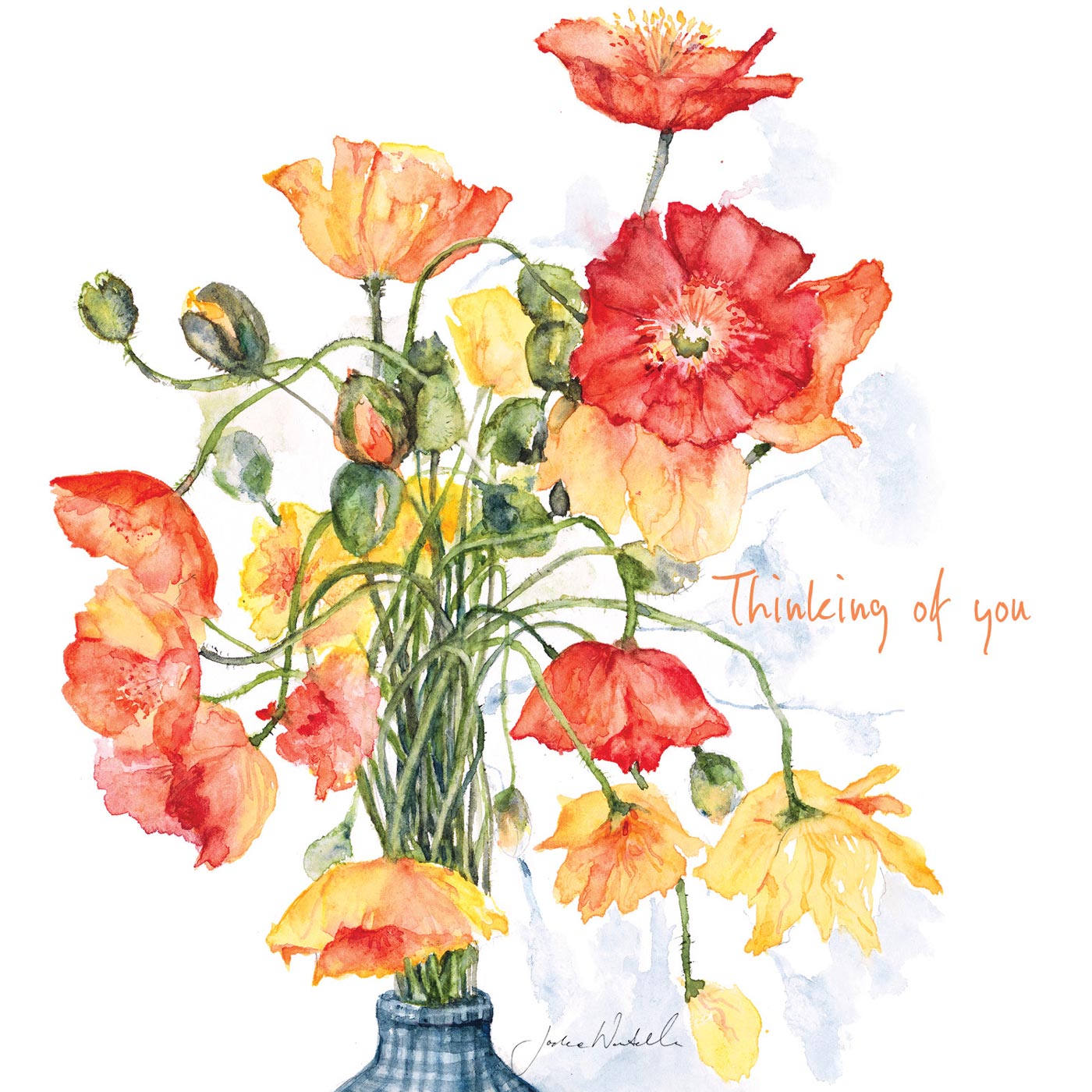 'Poppy of Colour' - Thinking of you Card