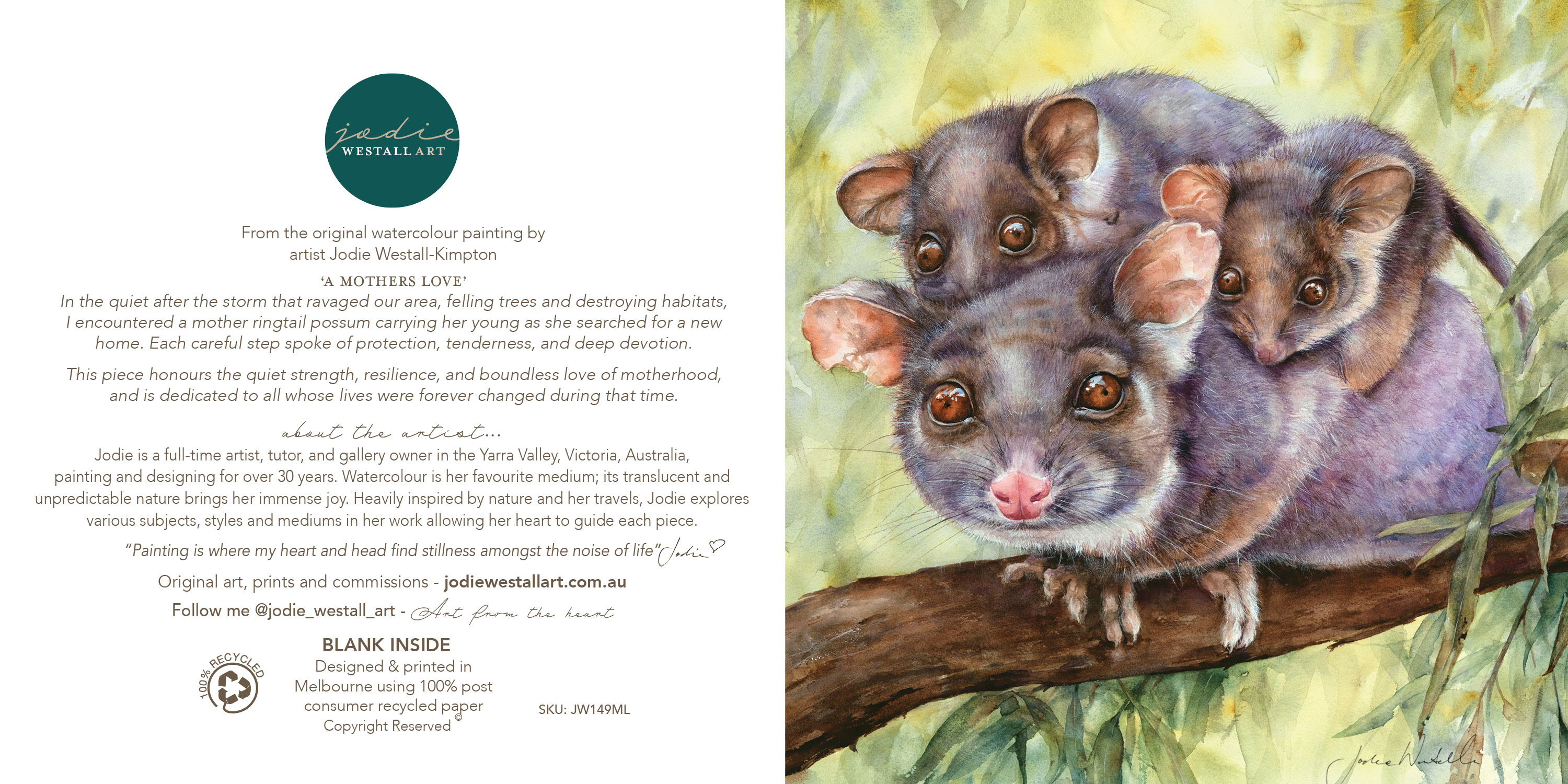 'A Mother's Love' - Artist Greeting Card