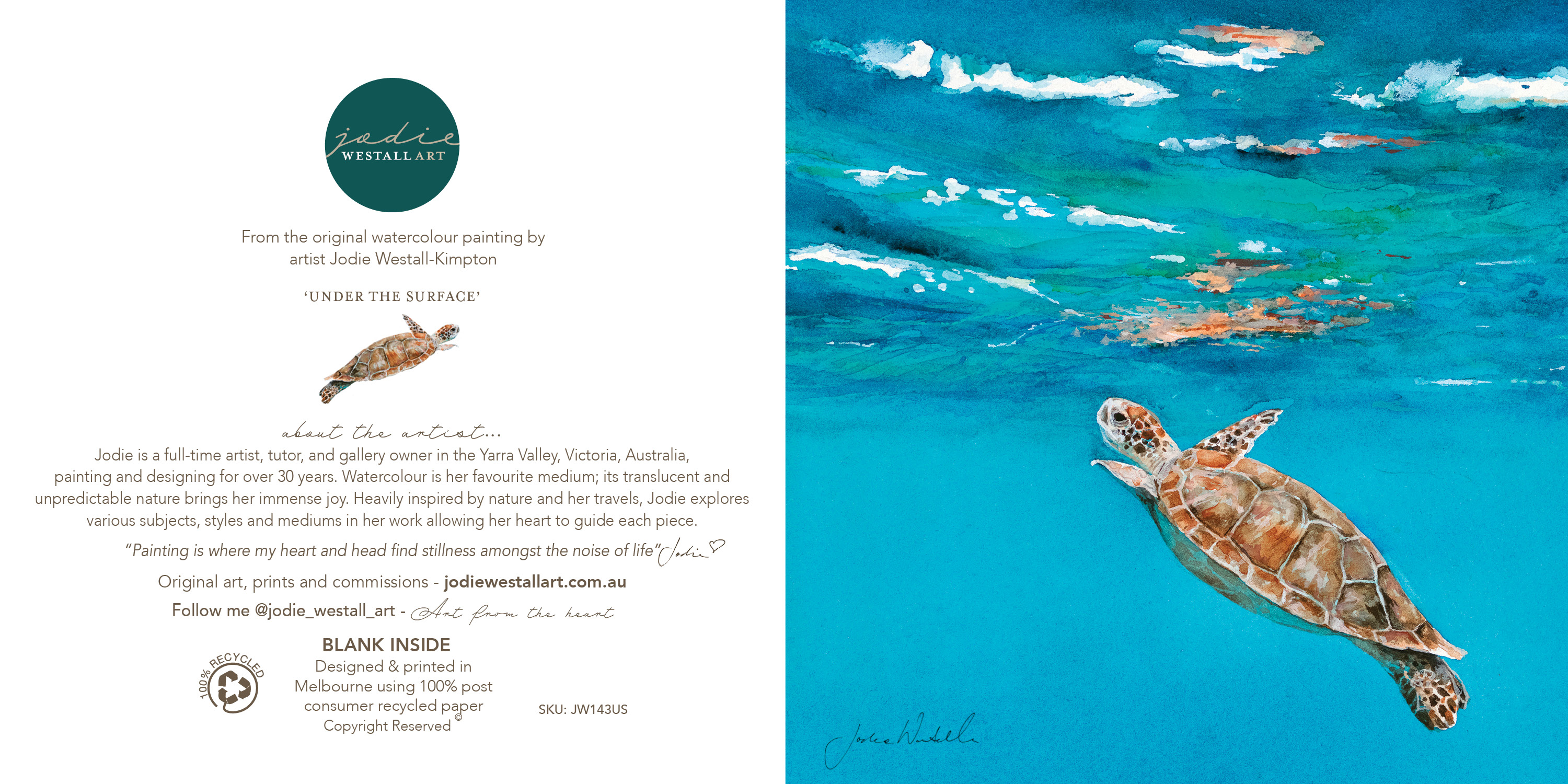 'Under the Surface' - Artist Greeting Card