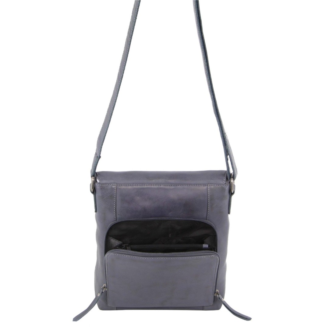 Milleni Ladies Nappa Leather Cross-Body Bag in Teal