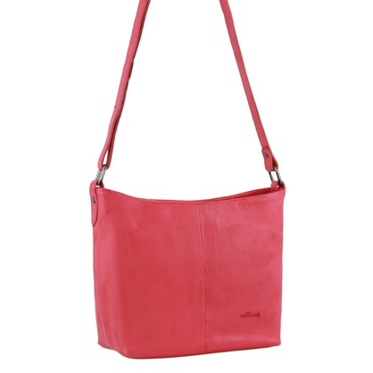 Milleni Ladies Nappa Leather Cross-Body Bag in Pink