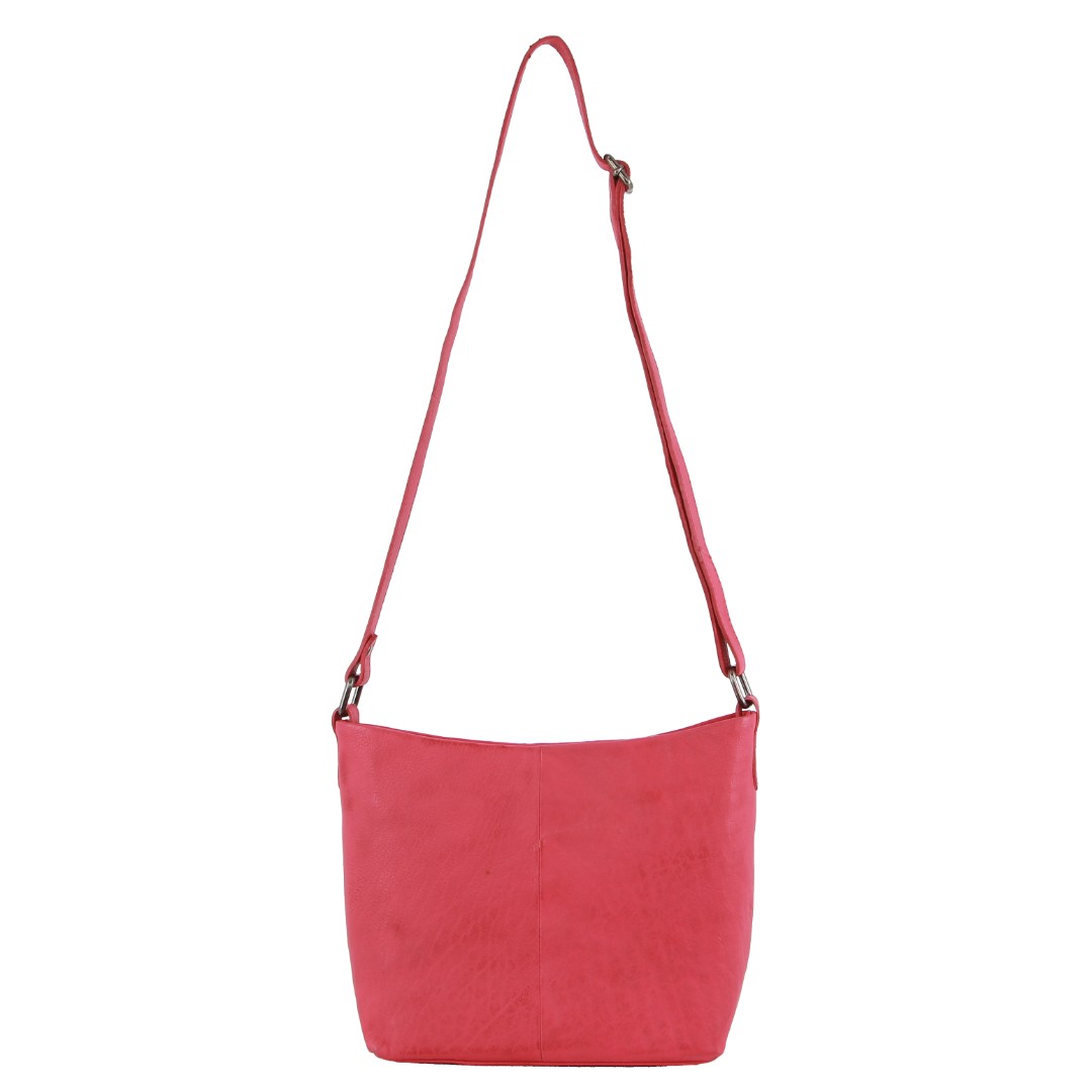 Milleni Ladies Nappa Leather Cross-Body Bag in Pink