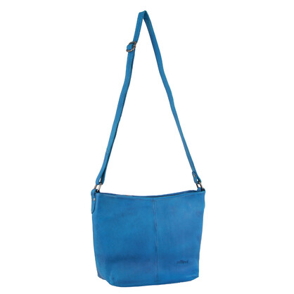 Milleni Ladies Nappa Leather Cross-Body Bag in Aqua