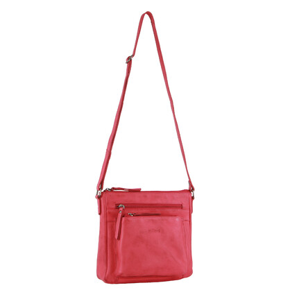 Milleni Ladies Nappa Leather Cross-Body Bag in Pin
