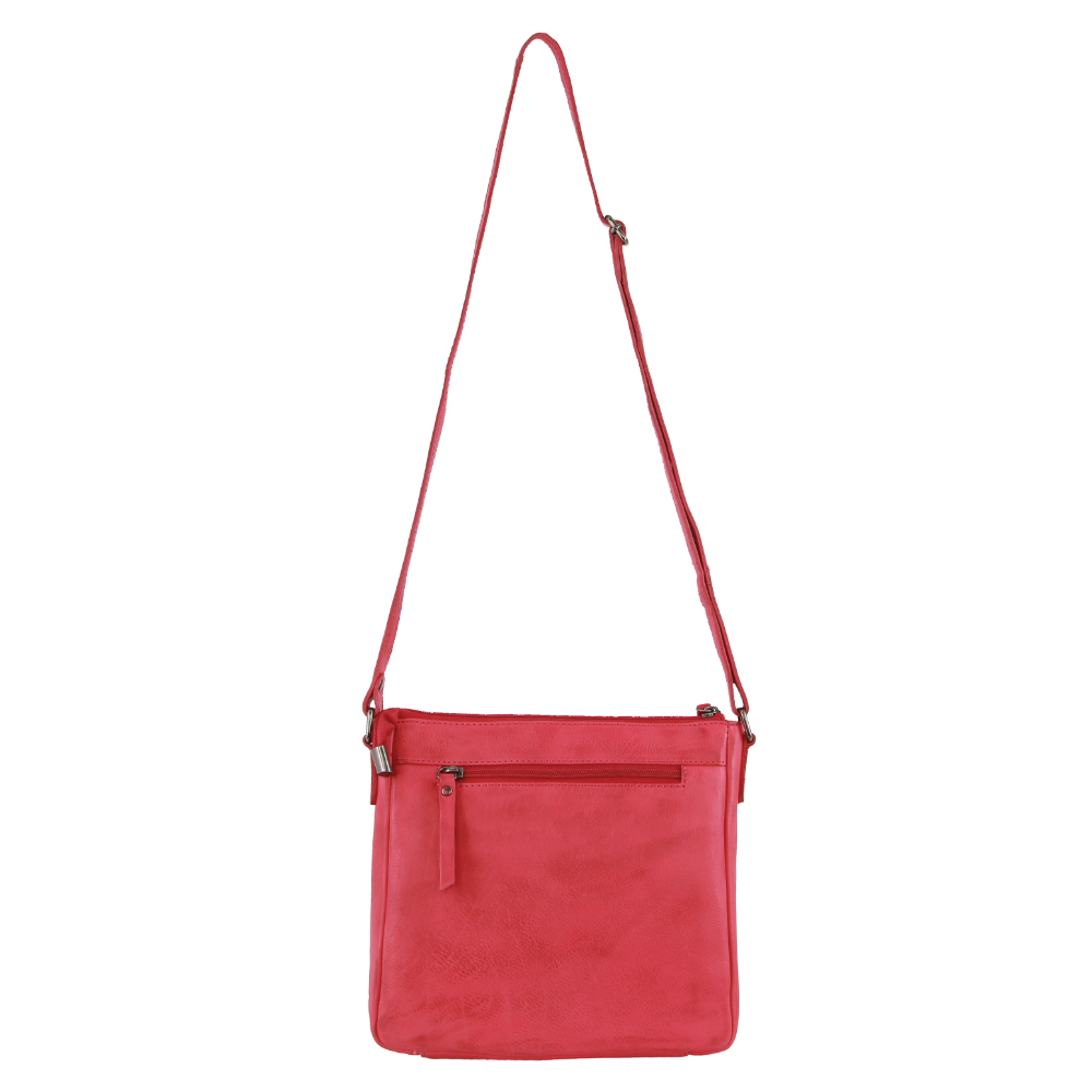 Milleni Ladies Nappa Leather Cross-Body Bag in Pin