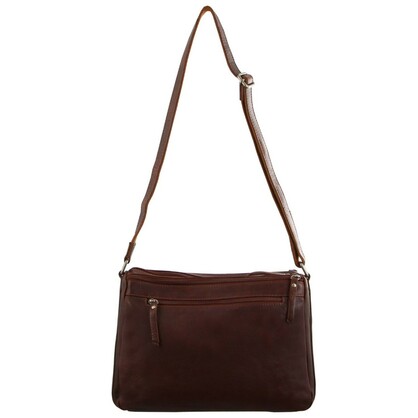 Milleni Ladies Nappa Leather Crossbody Bag in Chestnut