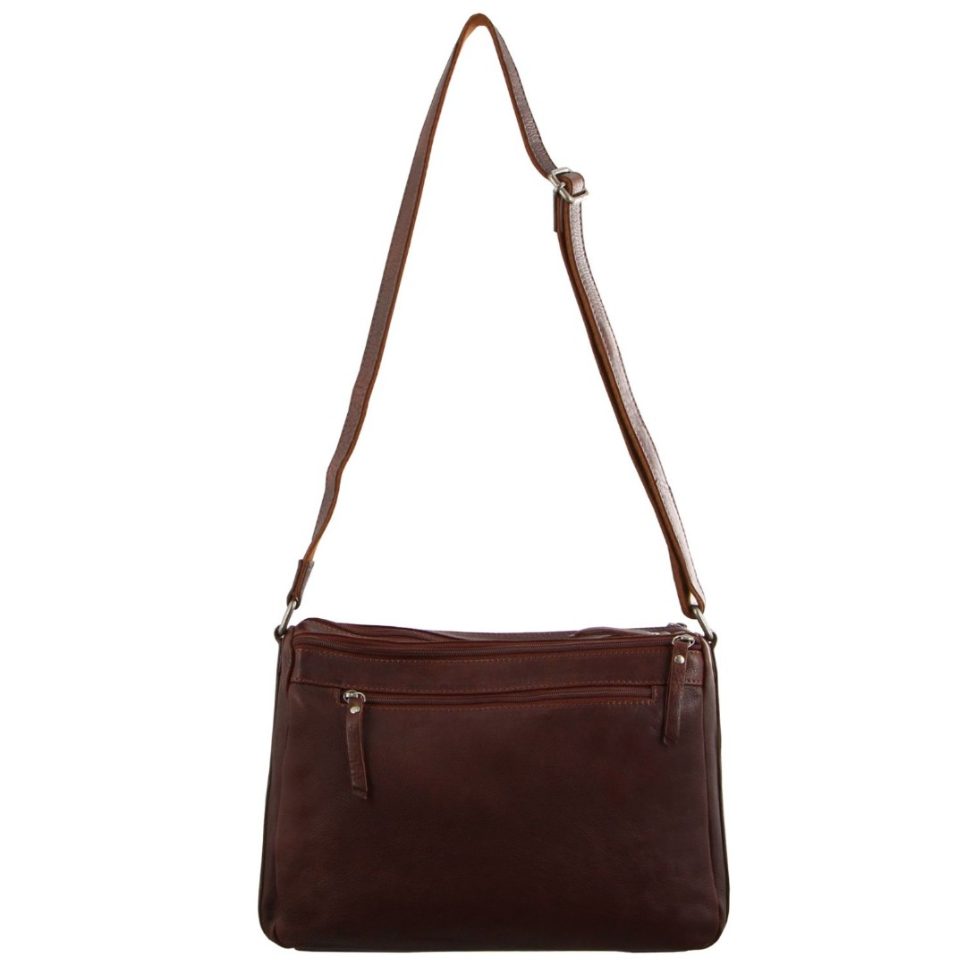 Milleni Ladies Nappa Leather Crossbody Bag in Chestnut