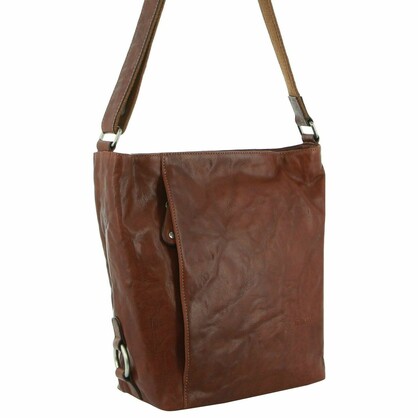 Milleni Ladies Nappa Leather-CrossBody Bag in Chestnut