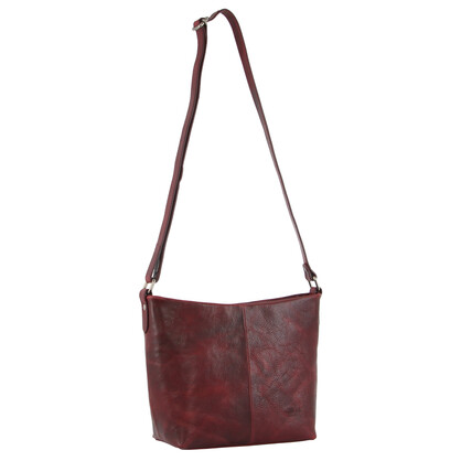 Milleni Ladies Nappa Leather Crossbody Bag in Cherry~1