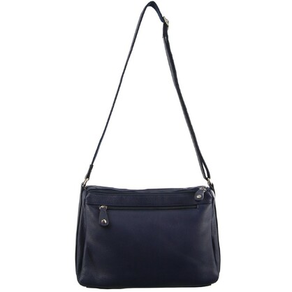 Milleni Ladies Nappa Leather CrossBody Bag in Navy