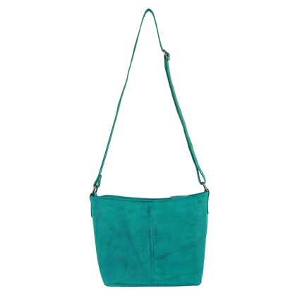 Milleni Ladies Nappa Leather Crossbody Bag in Turquoise