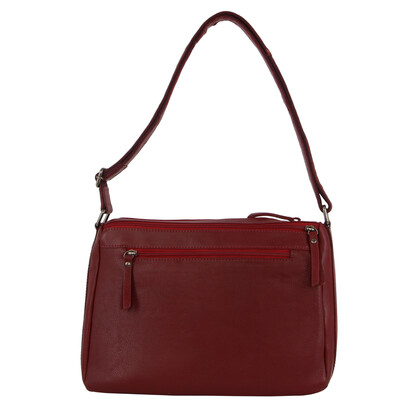 Milleni Ladies Nappa Leather CrossBody Bag in Red