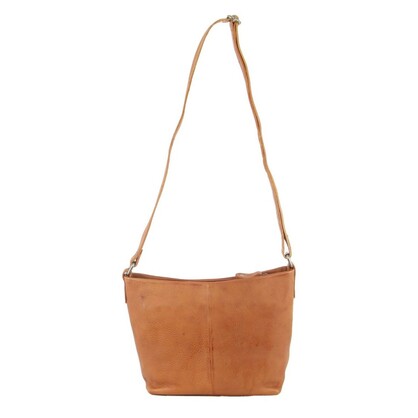 Milleni Ladies Nappa Leather Crossbody Bag in Cognac~1