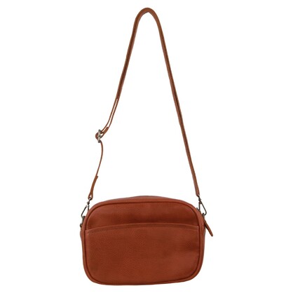 Milleni Ladies Nappa Leather Cross-Body Bag/Clutch in Cognac