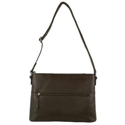 Milleni Ladies Nappa Leather Square Cross-Body Bag in Grape Leaf