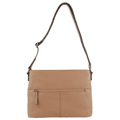Milleni Ladies Nappa Leather Square Cross-Body Bag in Burro