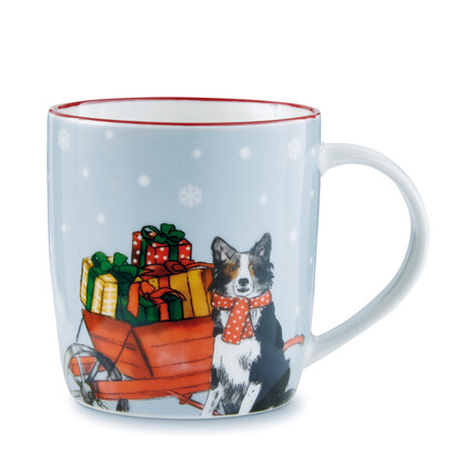CHRISTMAS ON THE FARM -  Barrel Mug - Dog