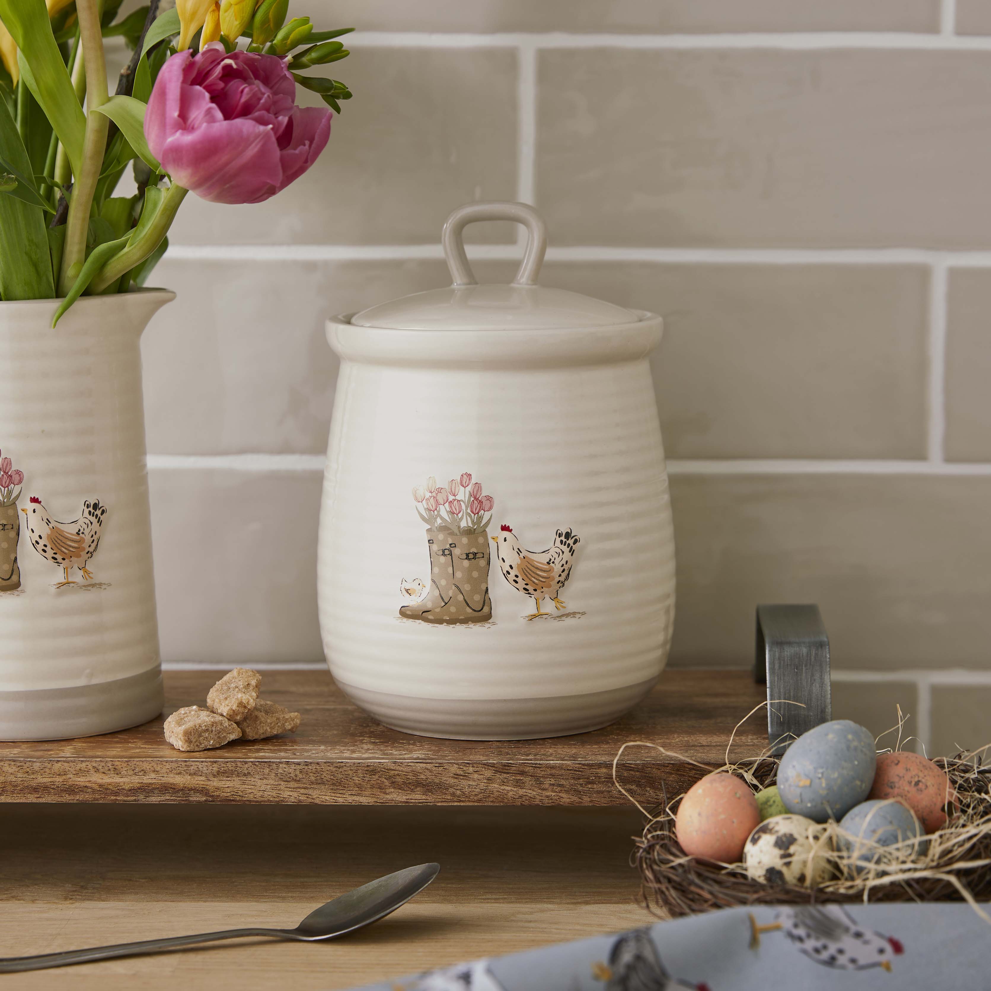 Hen House Lane Canister - Wellies & Hens