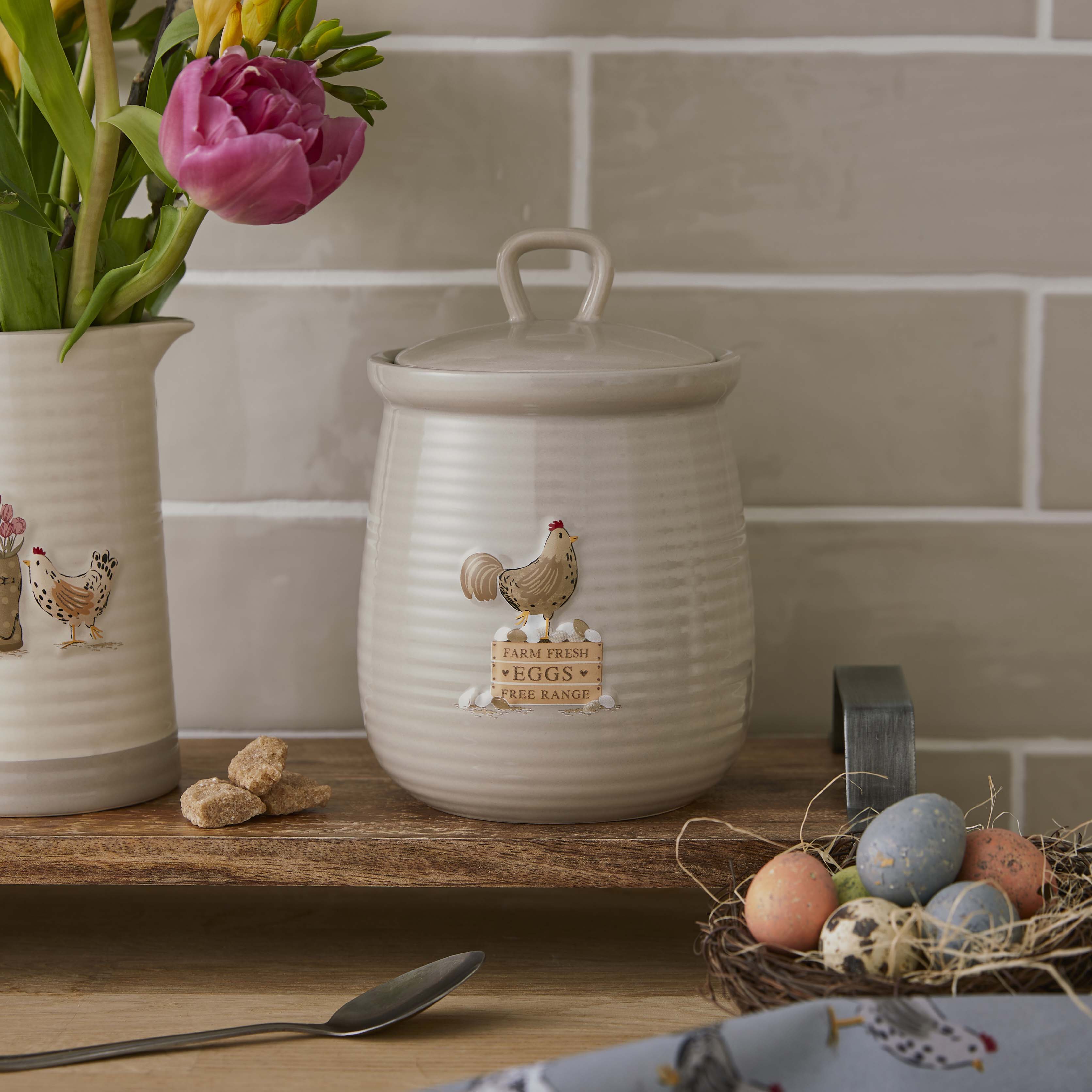 Hen House Lane Canister - Farm Fresh Eggs