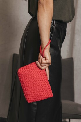 Aria Red Clutch Crossbody Bag