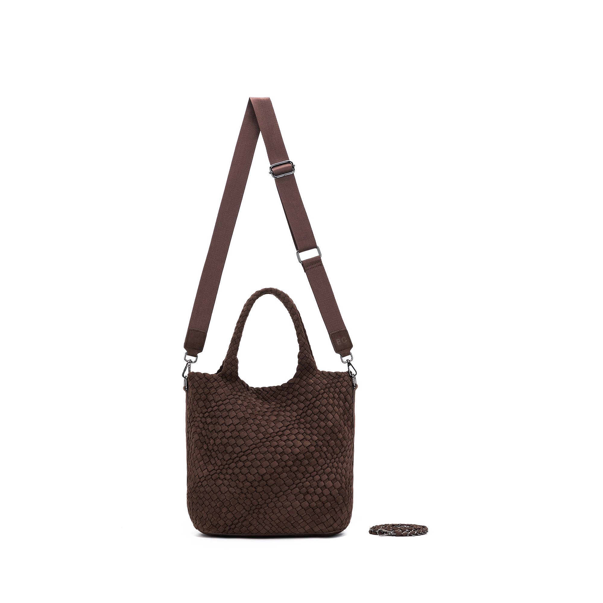 Arielle Chocolate 2 Piece Suedette Top Handle