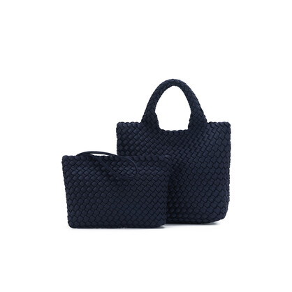 Riviera Navy 2 Piece Woven Mini Handbag