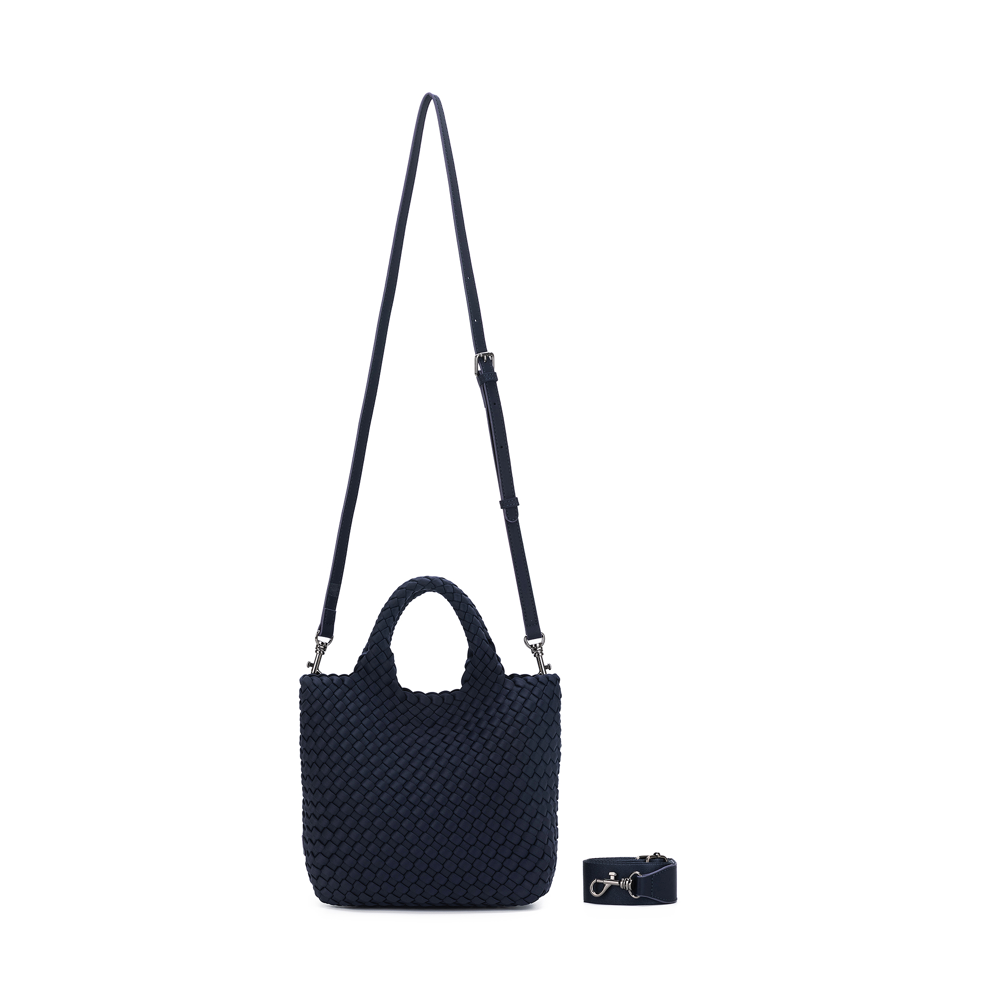 Riviera Navy 2 Piece Woven Mini Handbag