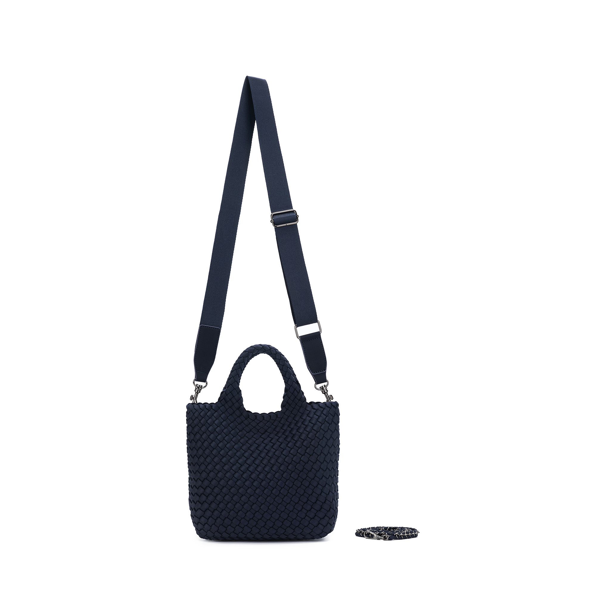Riviera Navy 2 Piece Woven Mini Handbag